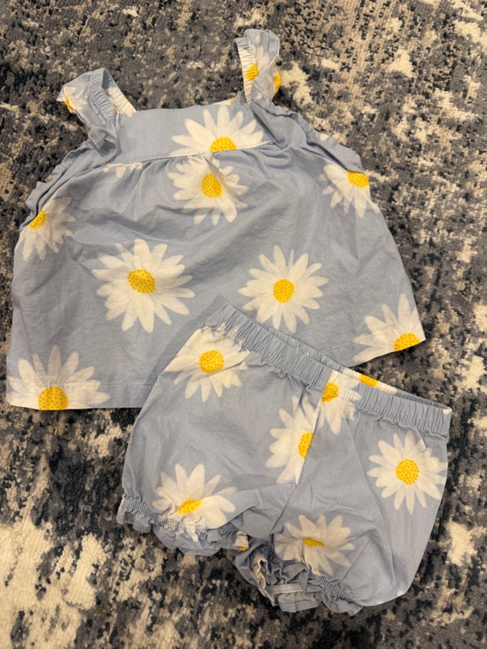 Carter's Light Blue Daisy Tank Top & Shorts Set